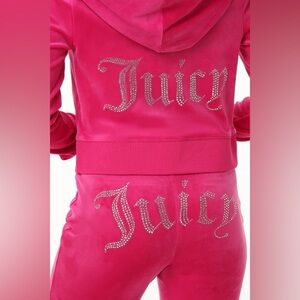 JUICY COUTURE 💖 VELVET BLING TRACKSUIT SET 💎 HOT PINK 💖💖💎